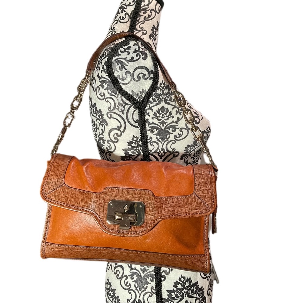 COLE HAAN Brown Two Tone Convertible Bag